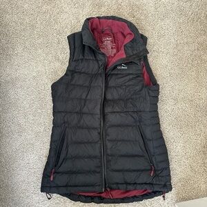 L.L. Bean Women's Black and Red Quilted Vest
